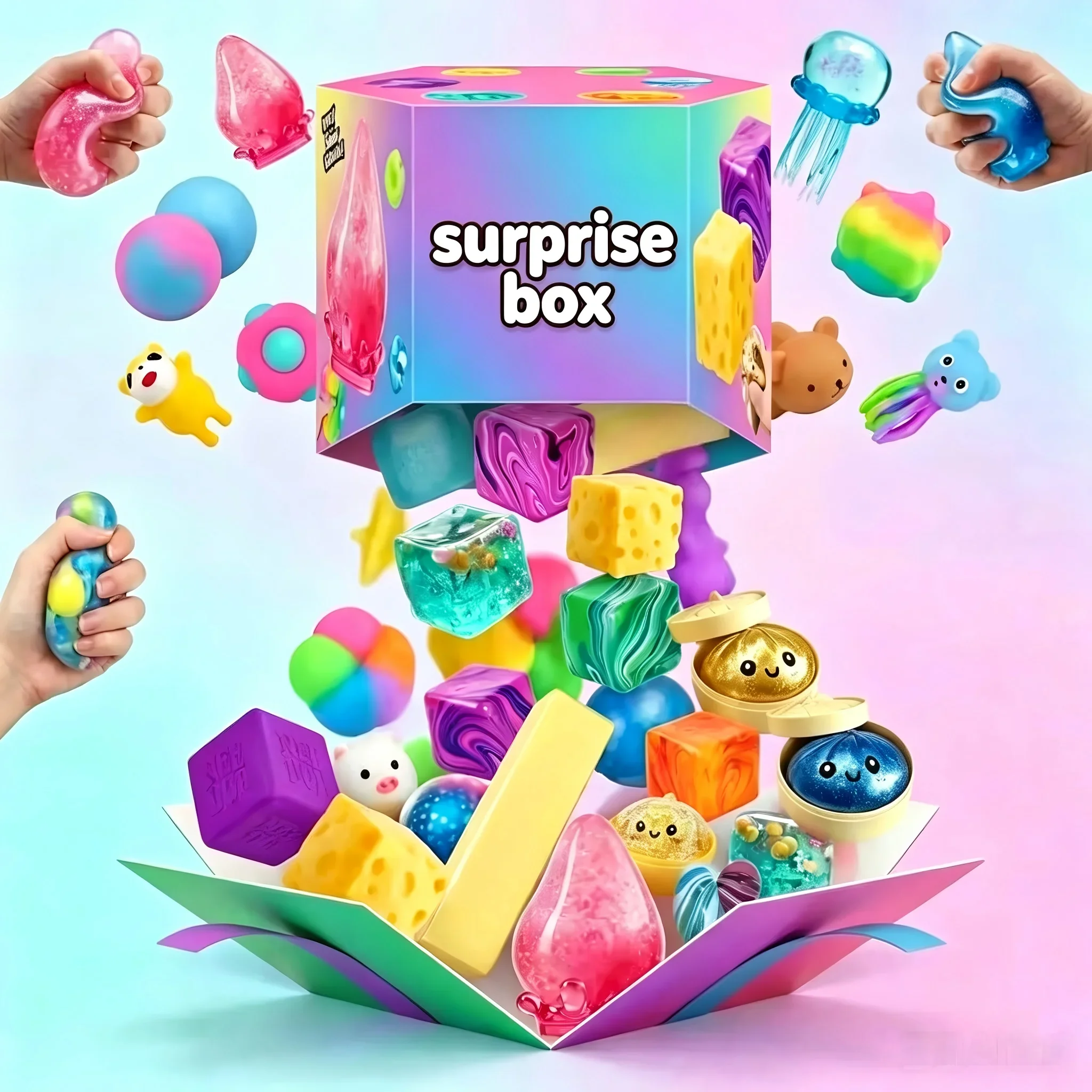 Curtain Curtain - 120+Pcs Surprise Box Toys Novelty Stress