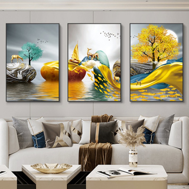 3pcs/Set frameless 3 Nordic Lu - Abstract Canvas Set ulasan dan harga