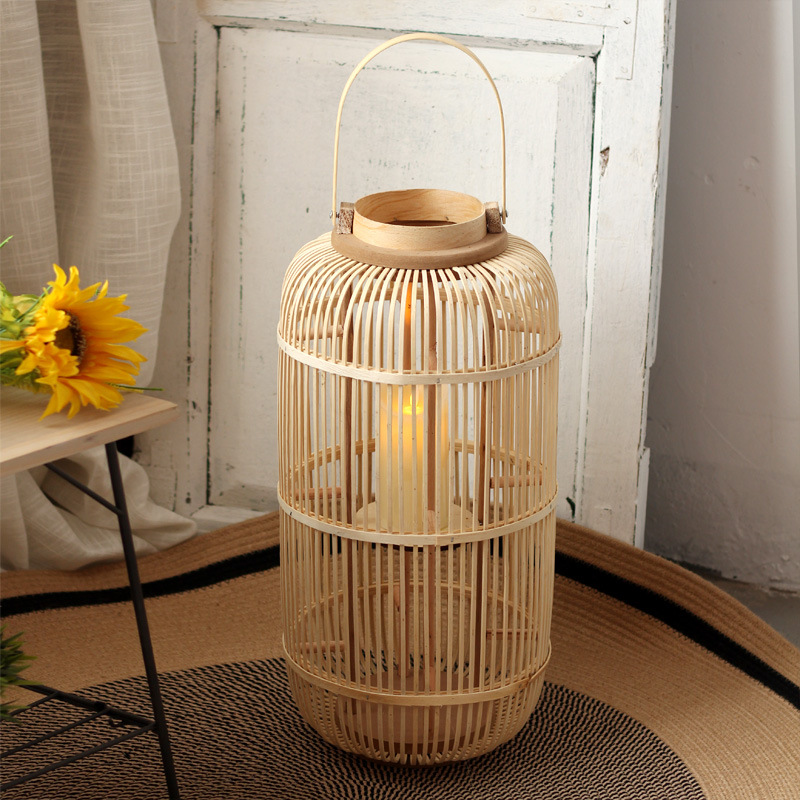 Handmade Bamboo Wind Lamp Floo - Candle Holder Decor ulasan dan harga