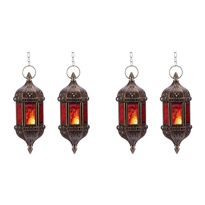AB34-4 Pcs Hanging Hexagon Dec - Candle Holder Decor ulasan dan harga