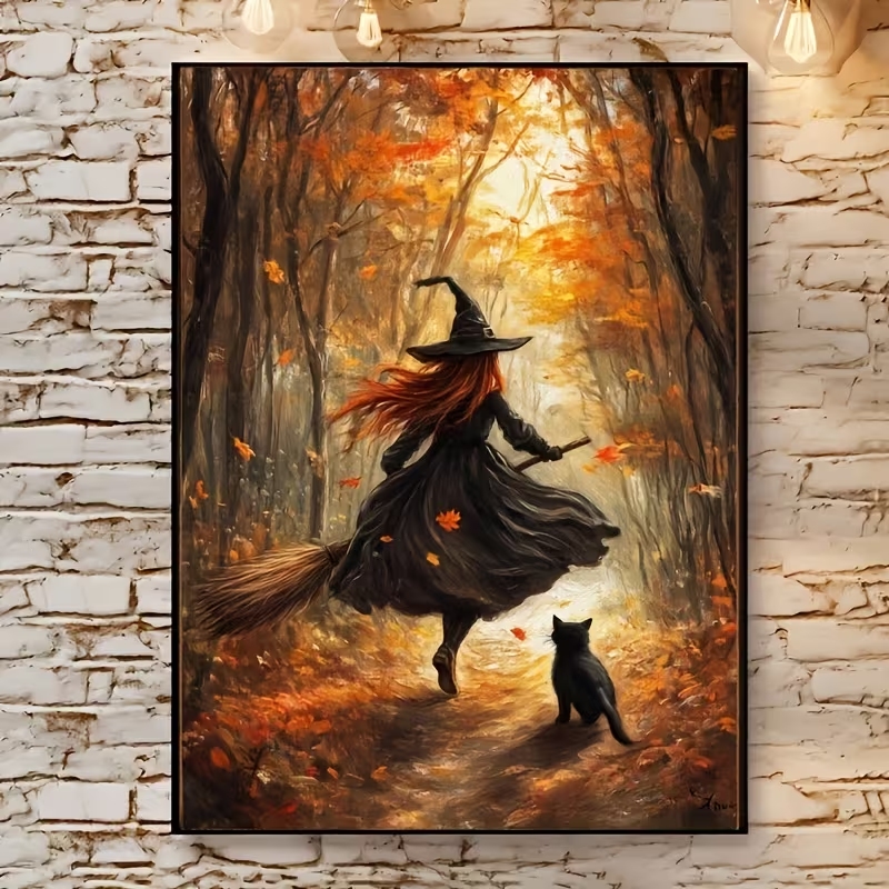 Retro Alloween Autumn Witch On - Interior Design Living Room ulasan dan harga