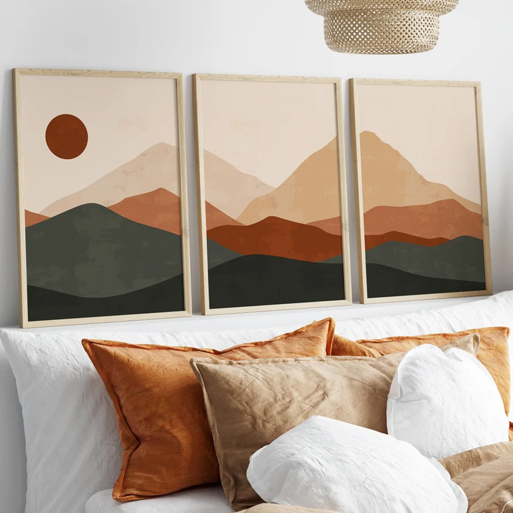 3pcs/set Bohemian Abstract Sun - Abstract Canvas Set ulasan dan harga