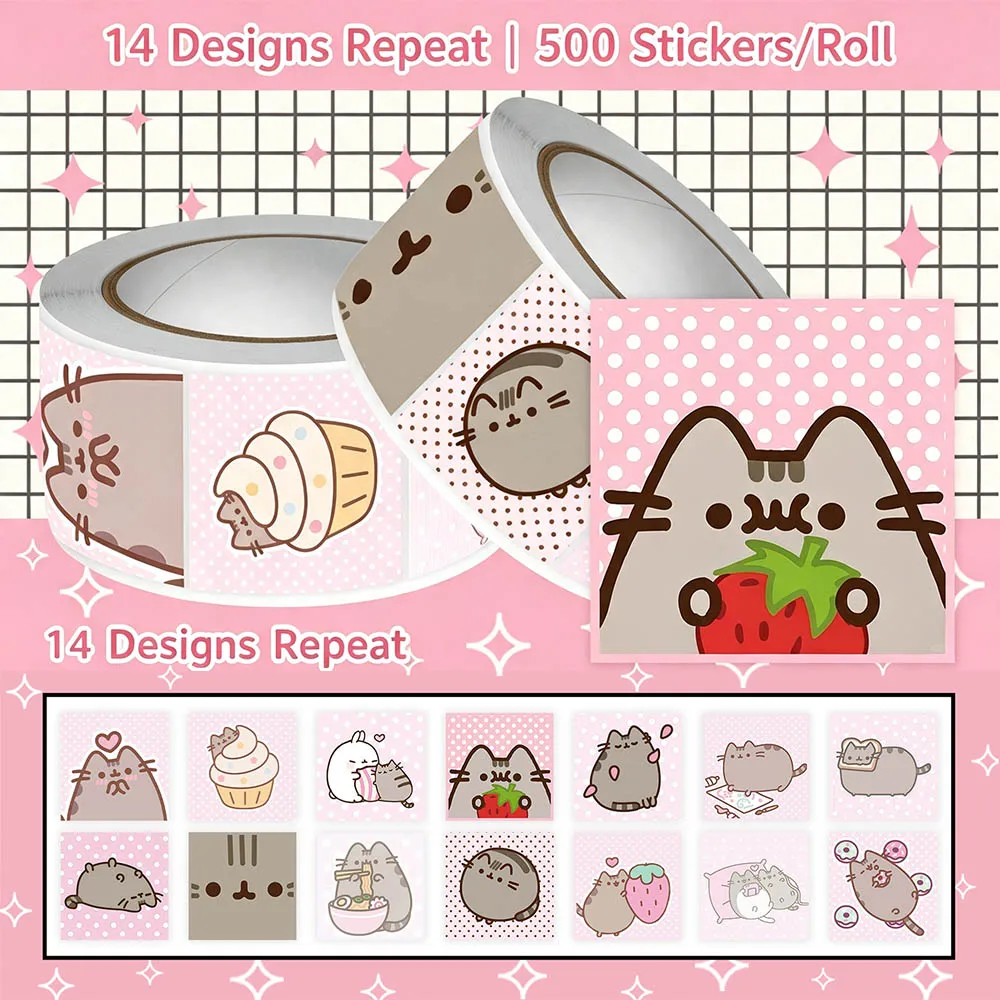 Hou 500pcs Pusheen Cartoon Cat - Wall Sticker ulasan dan harga