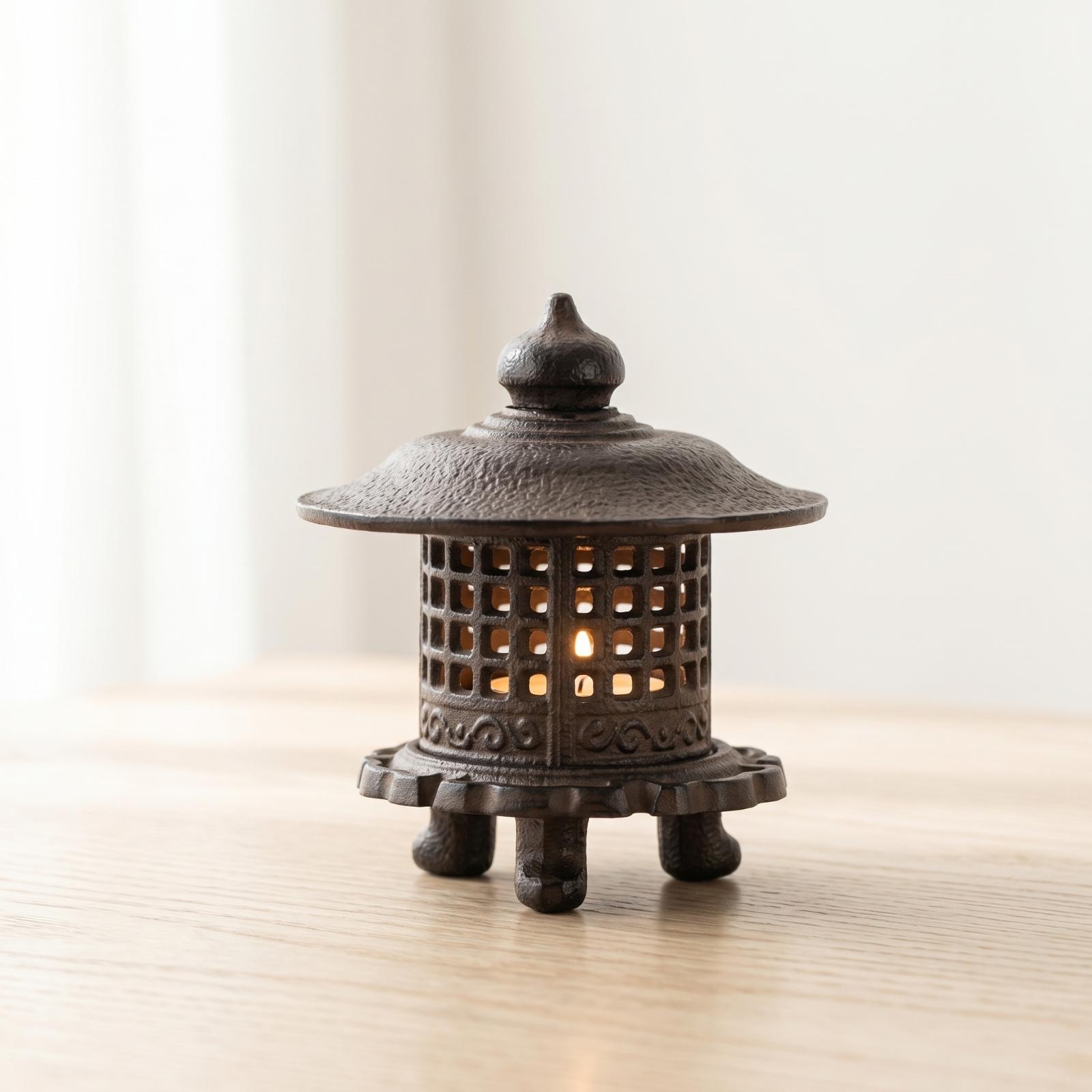 Cast Iron Lantern Tabletop Can - Candle Holder Decor ulasan dan harga