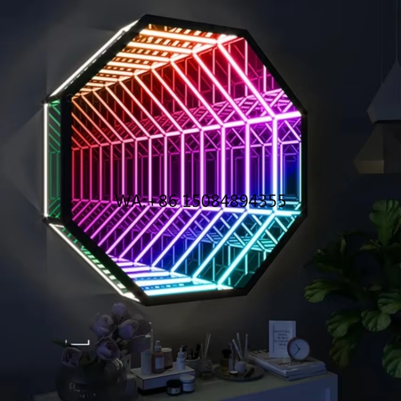 Octagon 3D Infinity Mirror Lig - Decorative Mirror ulasan dan harga